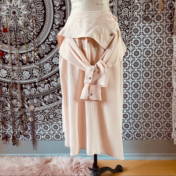 FAITH CONNEXION 🆕 Midi Skirt Pink Quartz Silk M lightweight asymmetric cutout - Picture 5 of 8